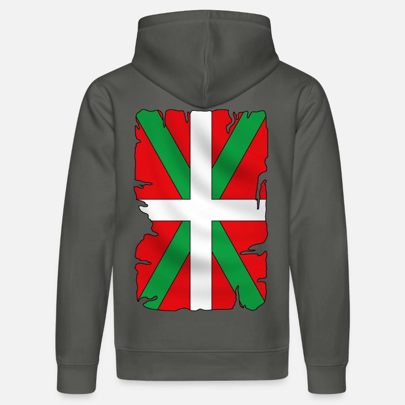basque drapeau - ikurriña - Sweat à capuche bio DRUMMER Stanley/Stella Unisexe - charbon