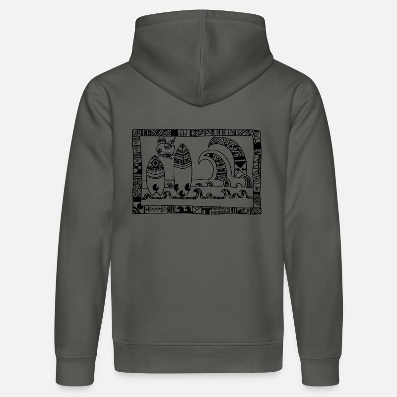 surf des oiseaux - Sweat à capuche bio DRUMMER Stanley/Stella Unisexe - charbon