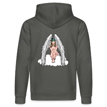Domina himmlischer Engel nackte Frau erotisch sexy - Stanley/Stella Unisex Bio-Hoodie DRUMMER  - Anthrazit - Hinten - Marisol (170cm)