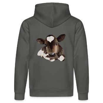 Kleine liegende Kuh - Stanley/Stella Unisex Bio-Hoodie DRUMMER  - Anthrazit - Hinten - Marisol (170cm)