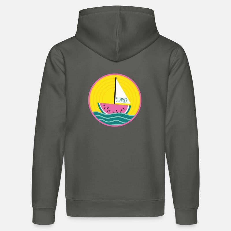 Summer Segelboot Wassermelone - Stanley/Stella Unisex Bio-Hoodie DRUMMER - Anthrazit
