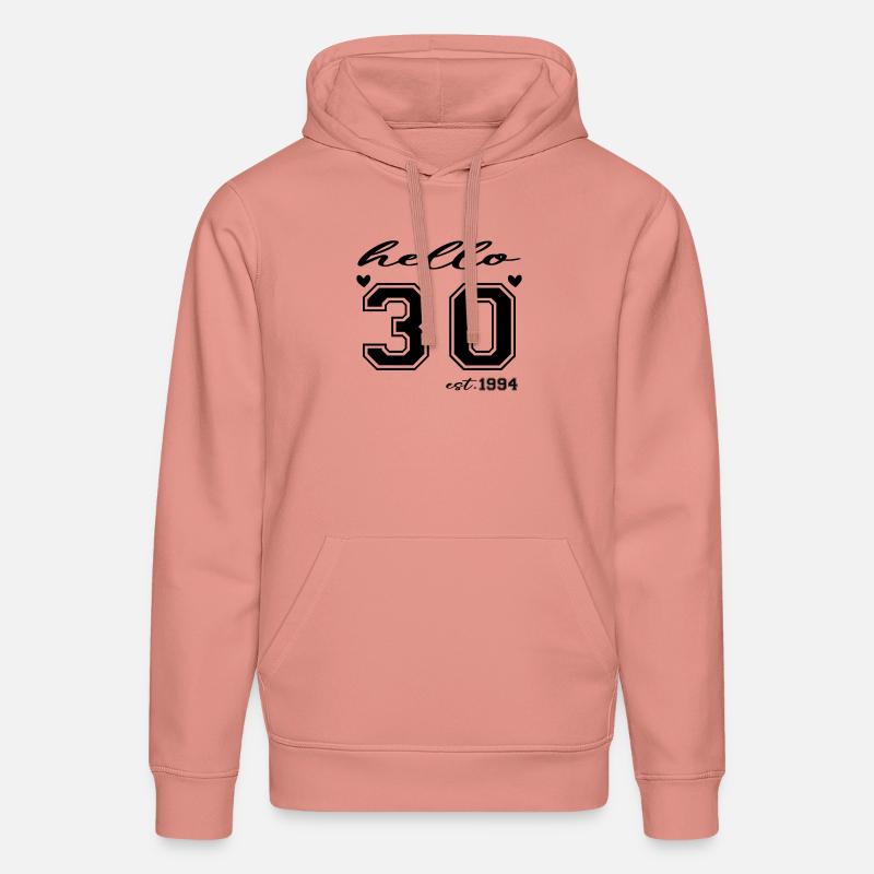 Hello 30 est 1994 - Sweat à capuche bio DRUMMER Stanley/Stella Unisexe - rose poudré