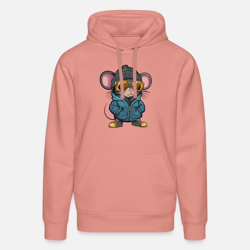Bande dessinée d’hiver souris - Sweat à capuche bio DRUMMER Stanley/Stella Unisexe - rose poudré