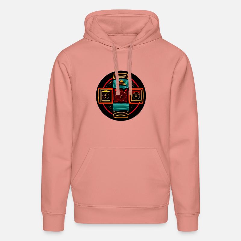 Neon Geometric Icons - Native Freestyle - Sweat à capuche bio DRUMMER Stanley/Stella Unisexe - rose poudré