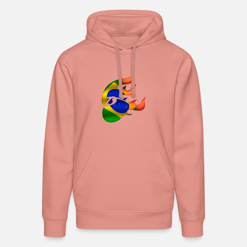 Drapeau du Brésil - Brésil - Ninja - Sweat à capuche bio DRUMMER Stanley/Stella Unisexe - rose poudré
