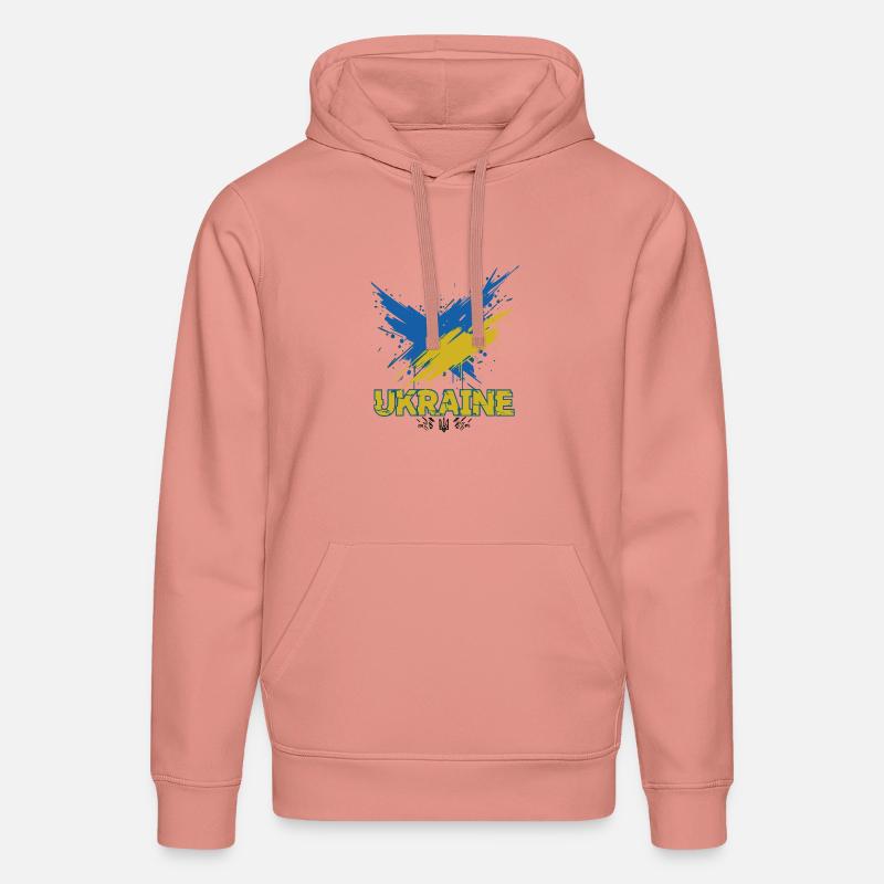 Drapeau de l’Ukraine Splash Art - Sweat à capuche bio DRUMMER Stanley/Stella Unisexe - rose poudré