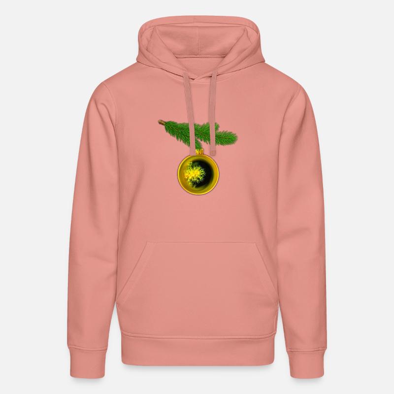 Weihnachtskugel mit Krustenanemonen am Tannenzweig - Stanley/Stella Unisex Bio-Hoodie DRUMMER  - Altrosa