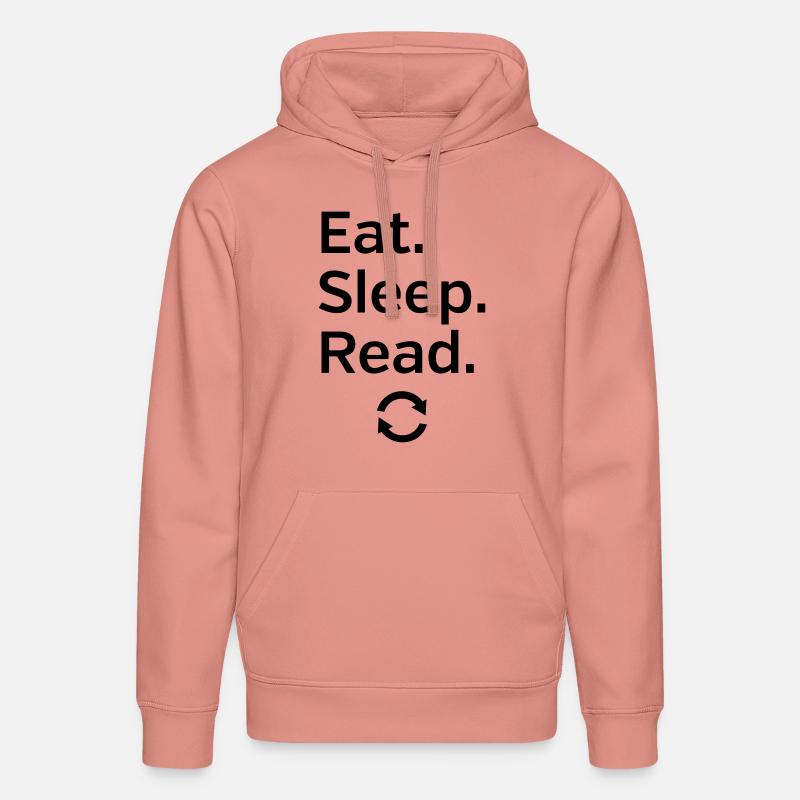 Eat - Sleep - Read - Repeat - Sweat à capuche bio DRUMMER Stanley/Stella Unisexe - rose poudré