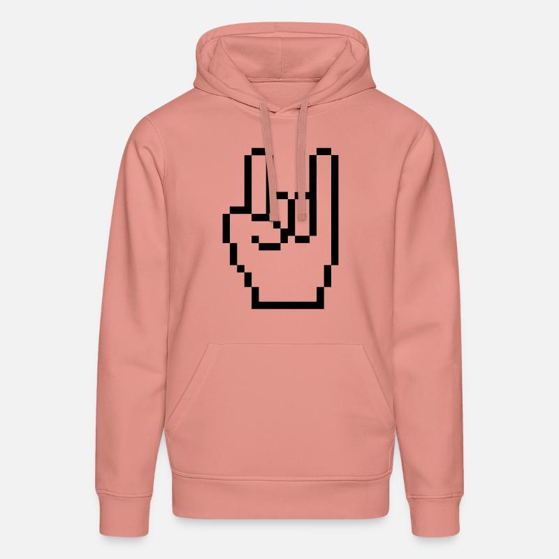 Rock Pixel Main - Sweat à capuche bio DRUMMER Stanley/Stella Unisexe - rose poudré