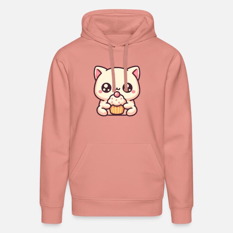 Chat mignon avec cupcake - Sweat à capuche bio DRUMMER Stanley/Stella Unisexe - rose poudré
