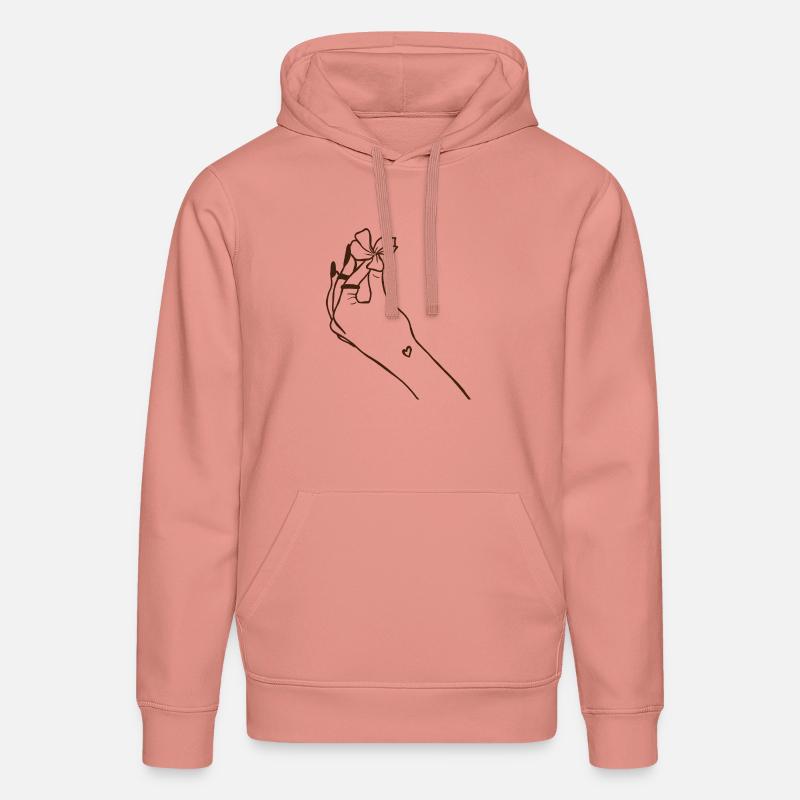 Main avec fleur - Sweat à capuche bio DRUMMER Stanley/Stella Unisexe - rose poudré