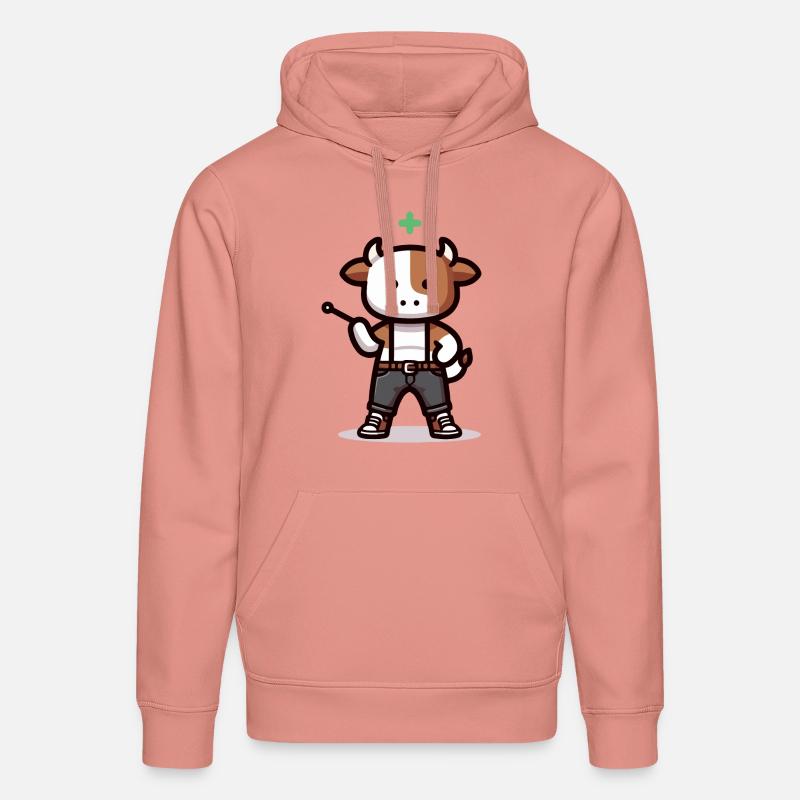 Vache avec indicateur - Sweat à capuche bio DRUMMER Stanley/Stella Unisexe - rose poudré