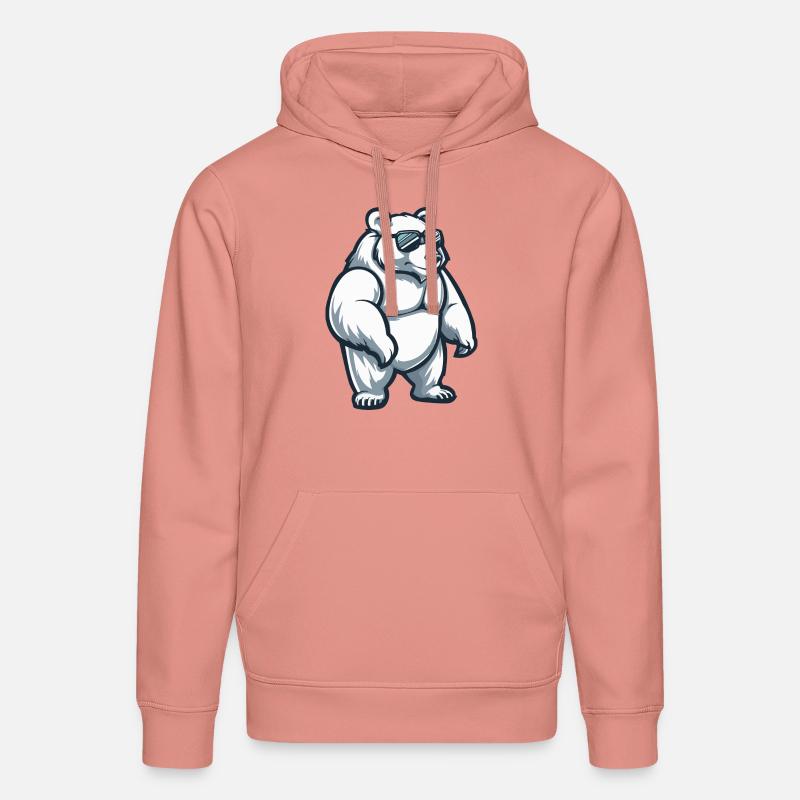 Ours polaire bande dessinée cool - Sweat à capuche bio DRUMMER Stanley/Stella Unisexe - rose poudré