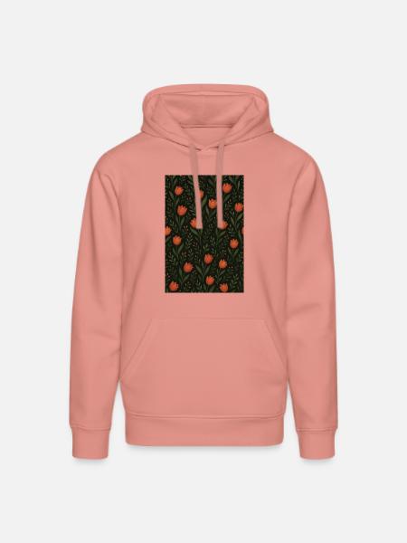 Tulip Pattern - Stanley/Stella DRUMMER Unisex Organic Hoodie - canyon pink