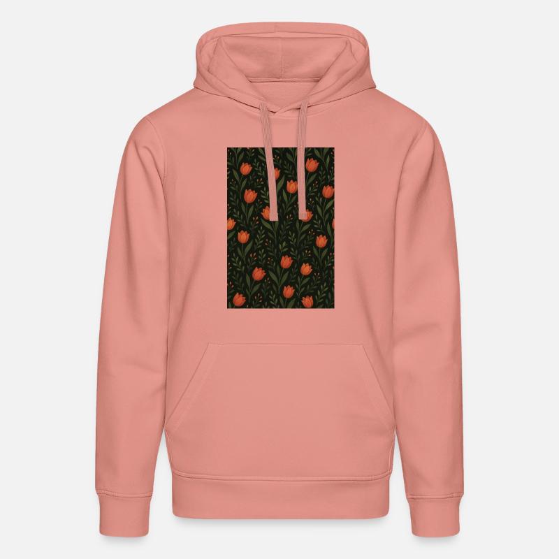 Tulip Pattern - Stanley/Stella DRUMMER Unisex Organic Hoodie - canyon pink
