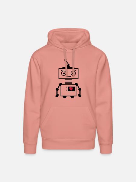 roboter_herz_2 - Stanley/Stella Unisex Bio-Hoodie DRUMMER - Altrosa