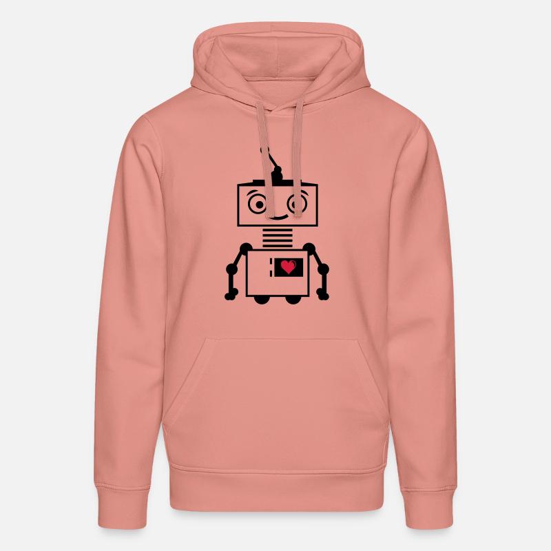 roboter_herz_2 - Sweat à capuche bio DRUMMER Stanley/Stella Unisexe - rose poudré