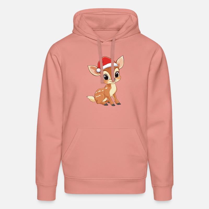 Cerf Noël mignon Noël mignon - Sweat à capuche bio DRUMMER Stanley/Stella Unisexe - rose poudré