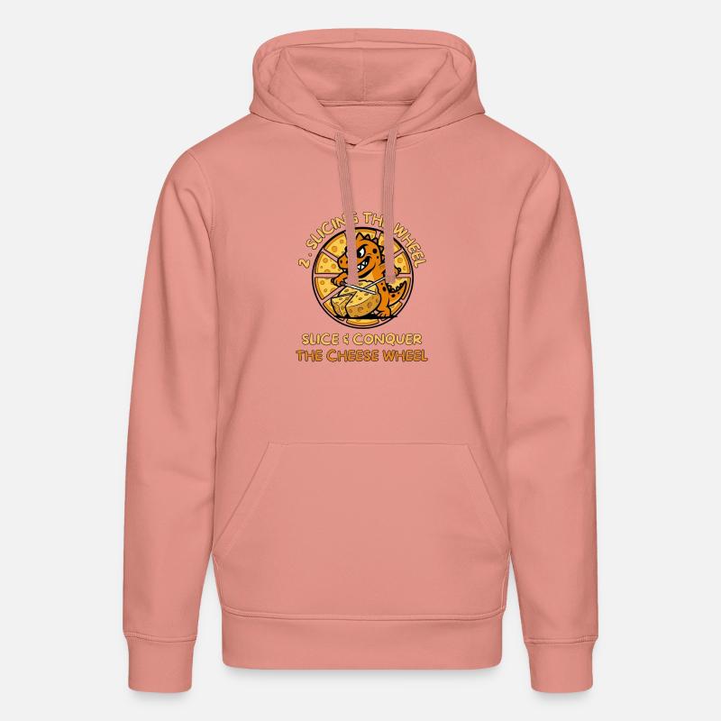 KäseDino : Découpe et Conquérance - Sweat à capuche bio DRUMMER Stanley/Stella Unisexe - rose poudré