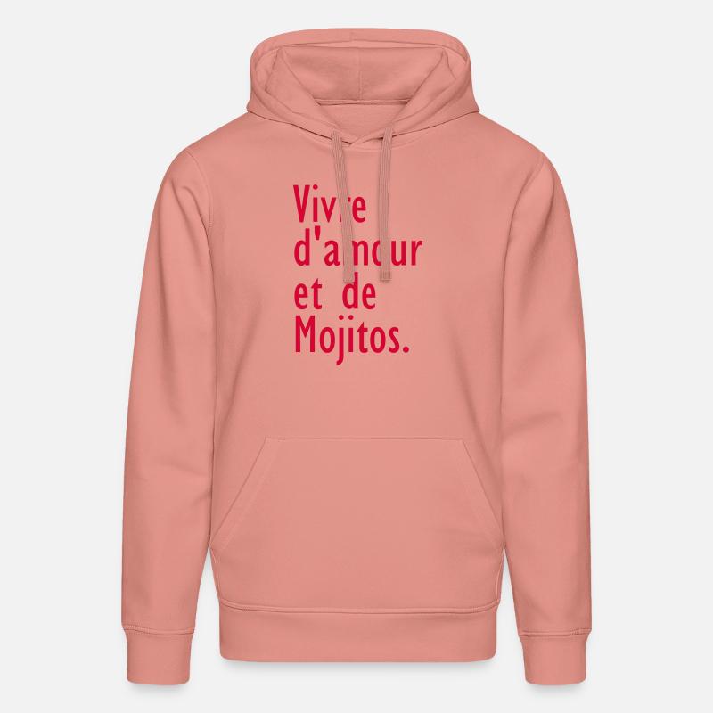 Vivre d'amour et de Mojitos - Sweat à capuche bio DRUMMER Stanley/Stella Unisexe - rose poudré