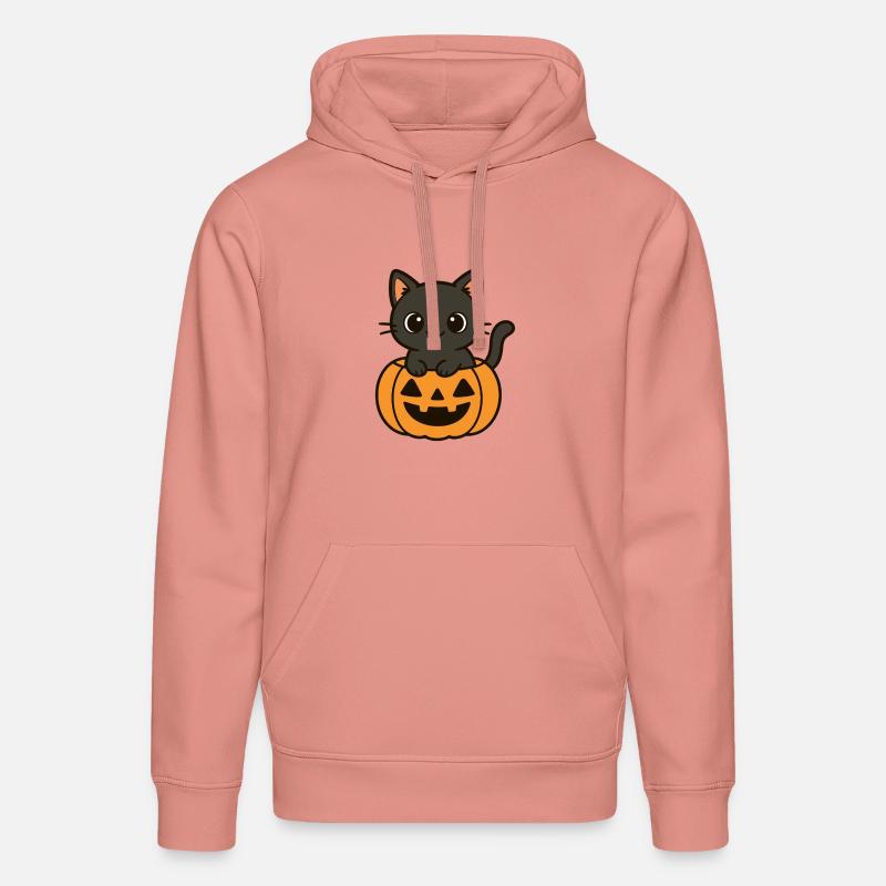 Halloween Chat Citrouille Noir Chat Mignon - Sweat à capuche bio DRUMMER Stanley/Stella Unisexe - rose poudré