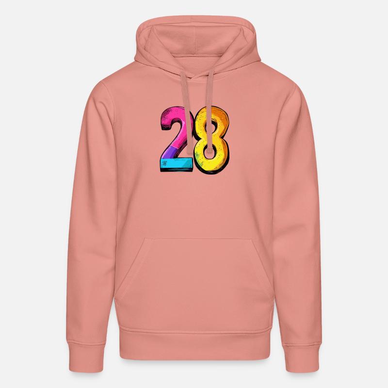 28 Symbole numérique - Sweat à capuche bio DRUMMER Stanley/Stella Unisexe - rose poudré
