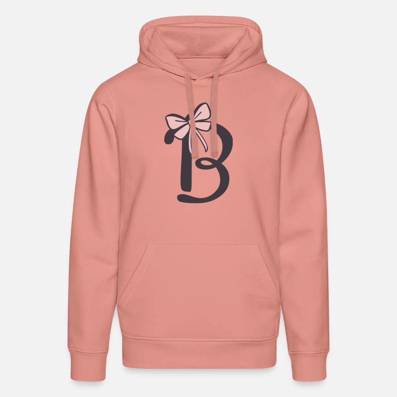 Ruban lettre initiale B - Sweat à capuche bio DRUMMER Stanley/Stella Unisexe - rose poudré