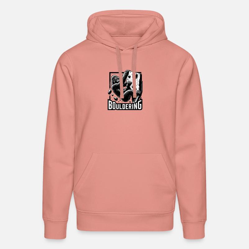 Bouldering Gorilla Silverback Cadeau - Sweat à capuche bio DRUMMER Stanley/Stella Unisexe - rose poudré