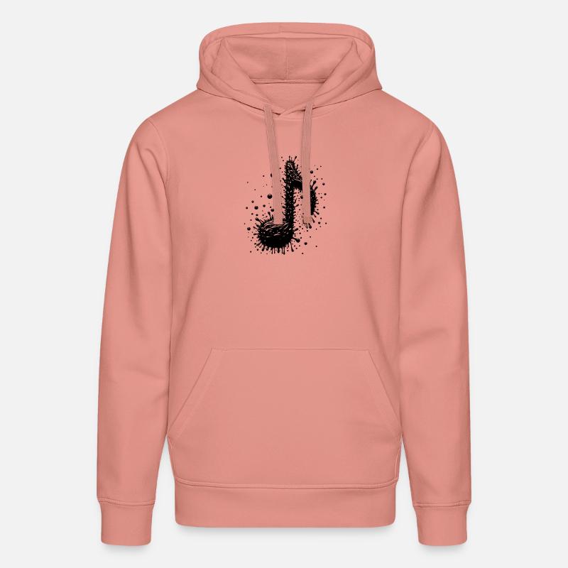 Drops de notes de musique d’éclaboussure - Sweat à capuche bio DRUMMER Stanley/Stella Unisexe - rose poudré