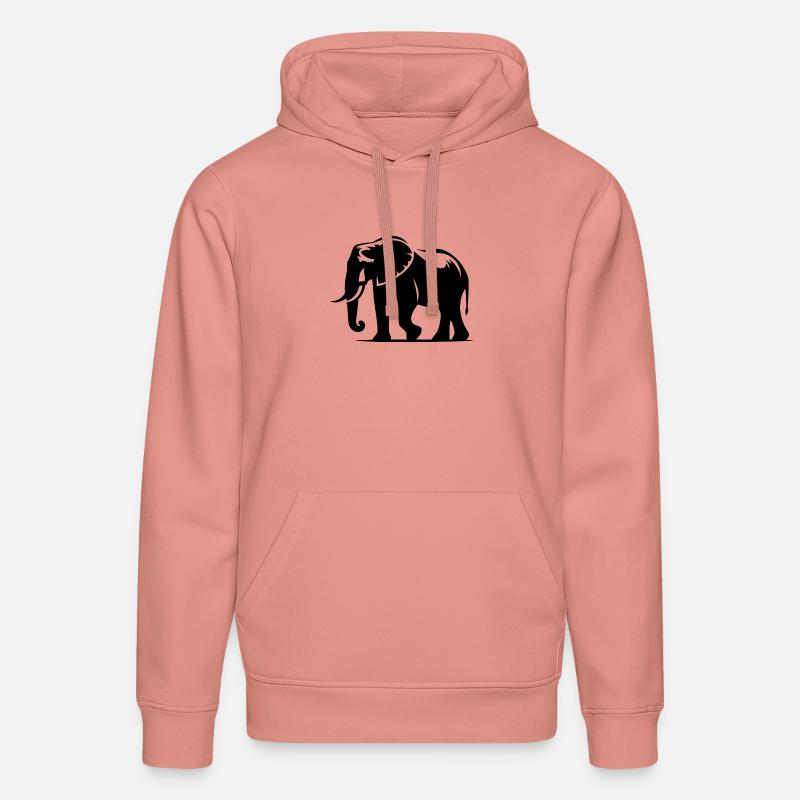 Grande silhouette d’éléphant avec défenses - Sweat à capuche bio DRUMMER Stanley/Stella Unisexe - rose poudré