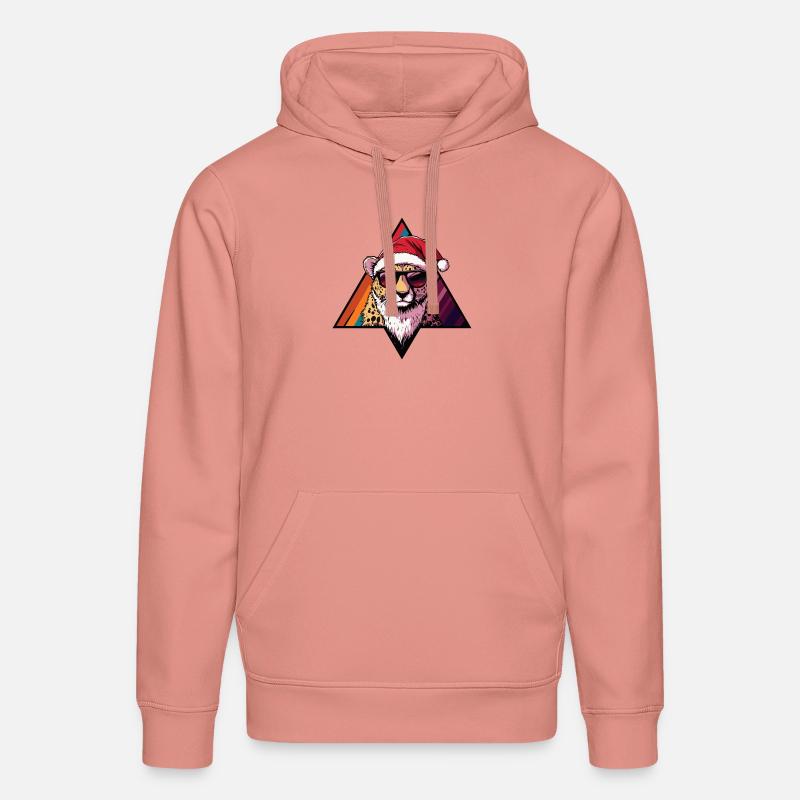 Guépard Noël cool - Sweat à capuche bio DRUMMER Stanley/Stella Unisexe - rose poudré