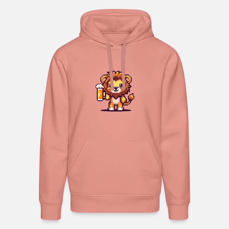 Bière Lion Pixel - Sweat à capuche bio DRUMMER Stanley/Stella Unisexe - rose poudré