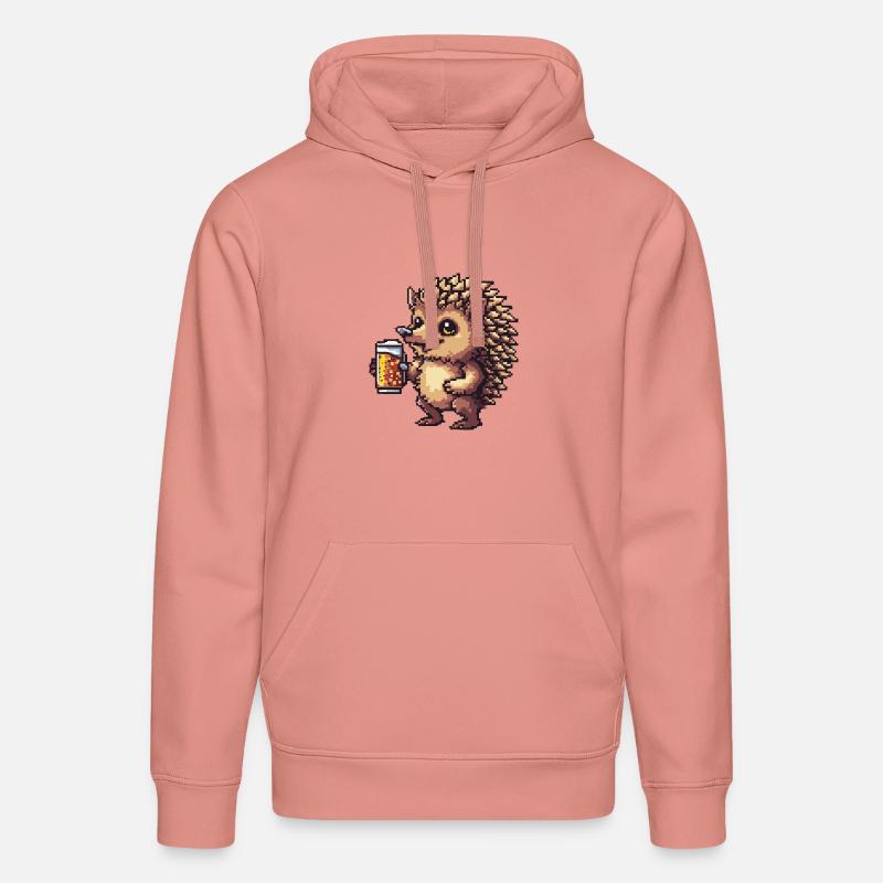 Hérisson Pixel Bière - Sweat à capuche bio DRUMMER Stanley/Stella Unisexe - rose poudré
