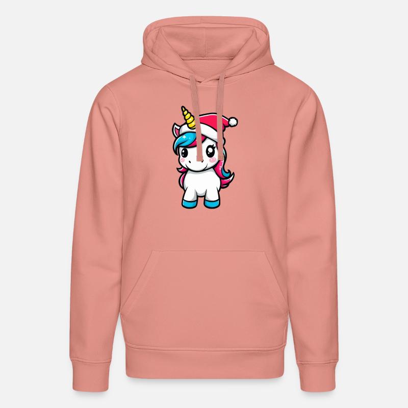 Noël licorne - Sweat à capuche bio DRUMMER Stanley/Stella Unisexe - rose poudré