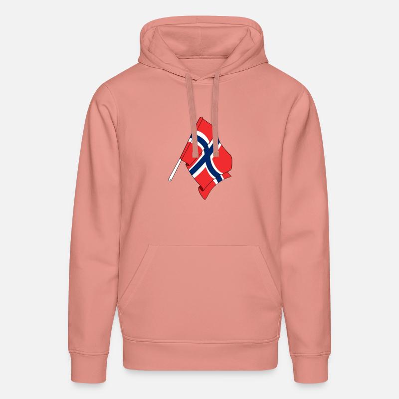 Drapeau Norvège - Sweat à capuche bio DRUMMER Stanley/Stella Unisexe - rose poudré
