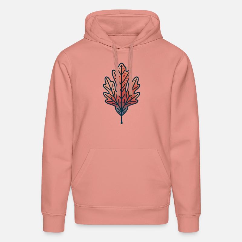 Illustration rustique de feuille d’automne - Sweat à capuche bio DRUMMER Stanley/Stella Unisexe - rose poudré