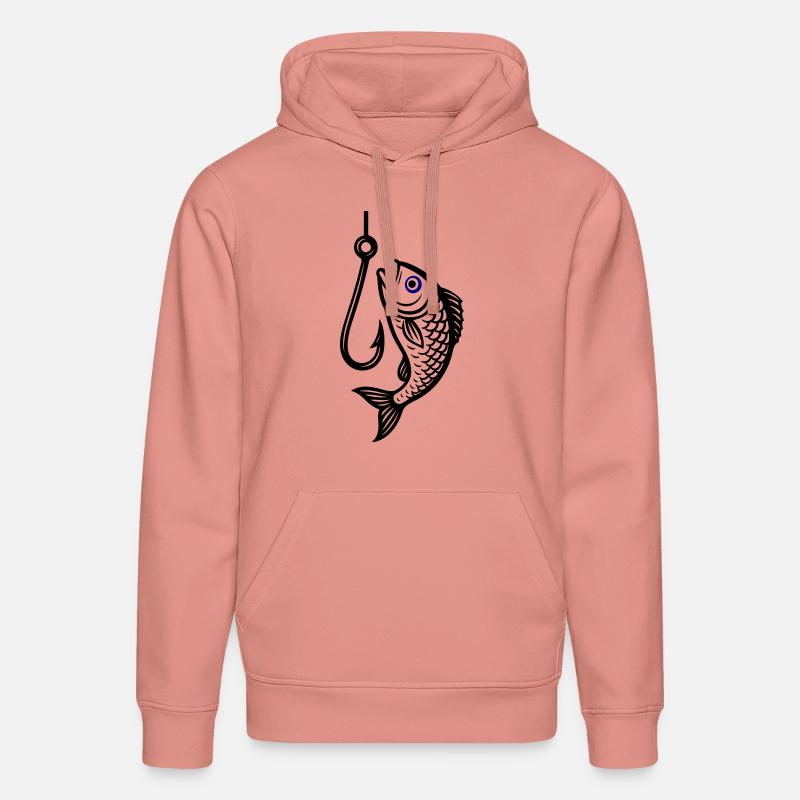 Hameçon Icône de poisson - Sweat à capuche bio DRUMMER Stanley/Stella Unisexe - rose poudré