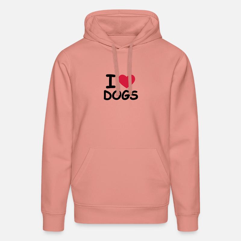 I Love Dogs - Sweat à capuche bio DRUMMER Stanley/Stella Unisexe - rose poudré