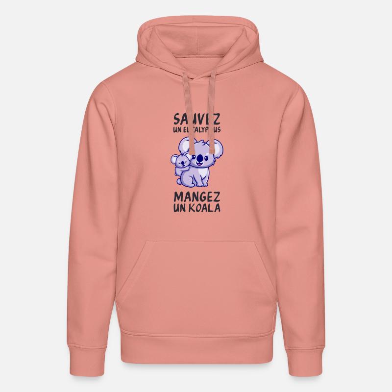 Sauvez un eucalyptus, mangez un koala. - Sweat à capuche bio DRUMMER Stanley/Stella Unisexe - rose poudré