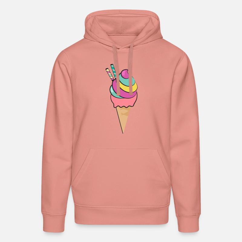 Eiscreme, Eistüte, Eis - Stanley/Stella Unisex Bio-Hoodie DRUMMER  - Altrosa