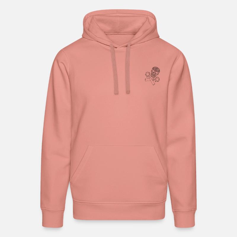 Logo de barista - Crâne - Sweat à capuche bio DRUMMER Stanley/Stella Unisexe - rose poudré