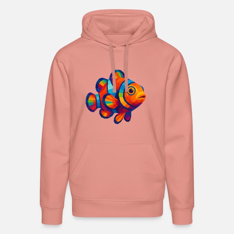 WPAP Polygon Stil Tiere - Clownfisch - Stanley/Stella Unisex Bio-Hoodie DRUMMER  - Altrosa