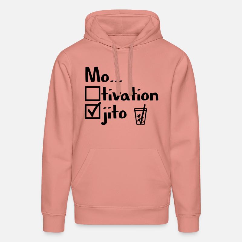 La motivation ou Mojito? - Sweat à capuche bio DRUMMER Stanley/Stella Unisexe - rose poudré