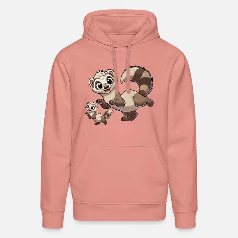 Frettchenmutter mit Kind - Stanley/Stella Unisex Bio-Hoodie DRUMMER  - Altrosa