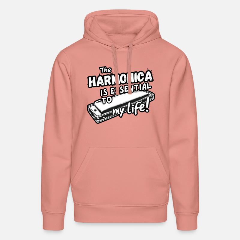 Harmonica Is Essential - Sweat à capuche bio DRUMMER Stanley/Stella Unisexe - rose poudré