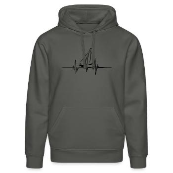 Segelboot Heartbeat Segelboot - Stanley/Stella Unisex Bio-Hoodie DRUMMER  - Altrosa - Vorne - Liana (172cm) & Jaron (178cm)