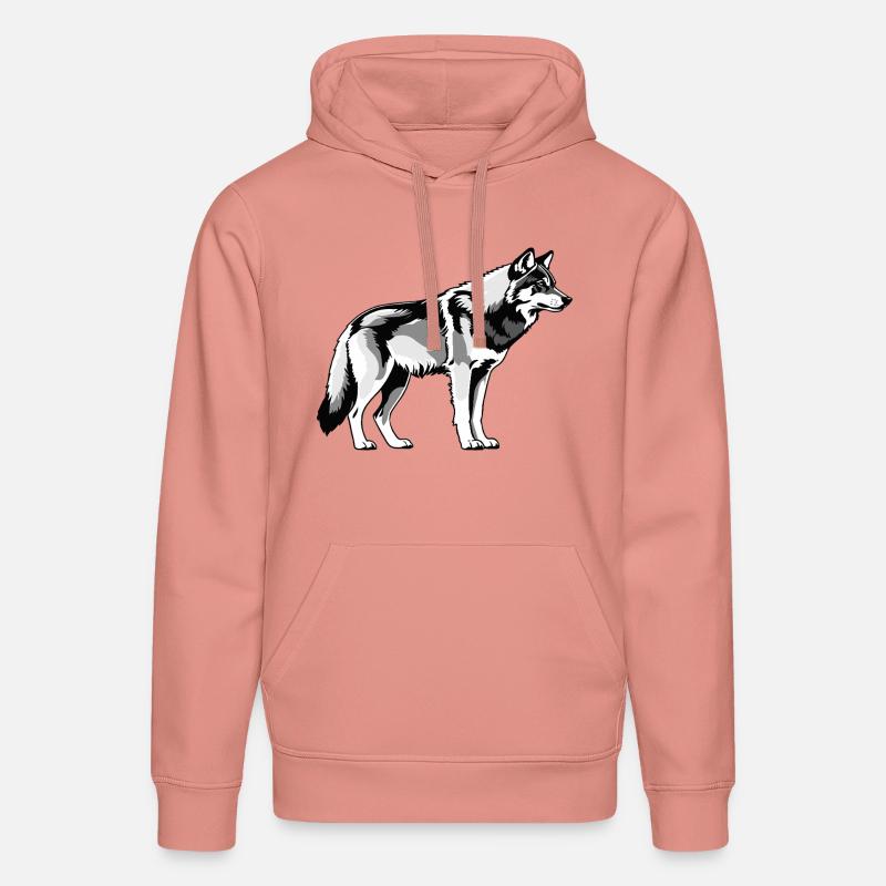 Loup - Conception de chien mignon - Sweat à capuche bio DRUMMER Stanley/Stella Unisexe - rose poudré
