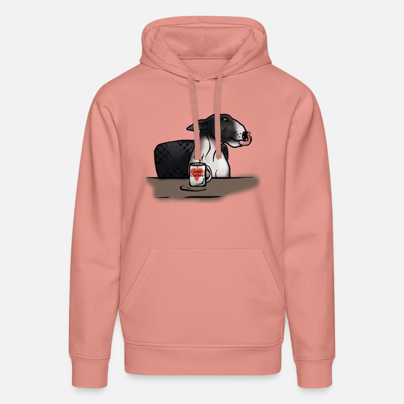 Bull Terrier « J’aime le café » - Sweat à capuche bio DRUMMER Stanley/Stella Unisexe - rose poudré