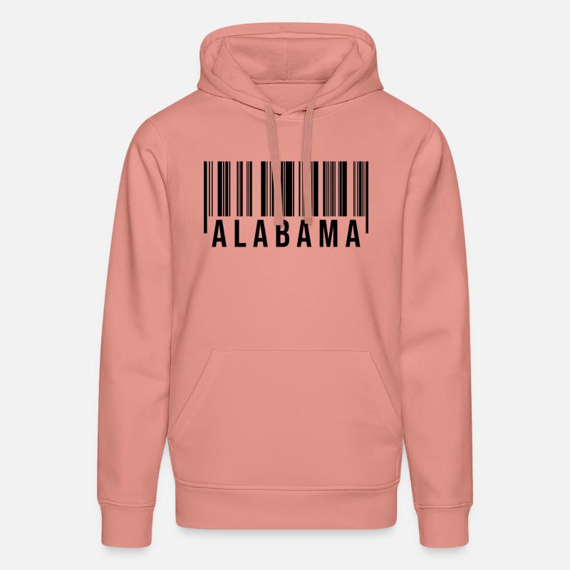 Code-barres de l’Alabama - Sweat à capuche bio DRUMMER Stanley/Stella Unisexe - rose poudré