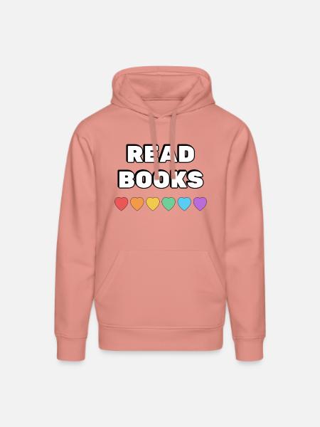 Read Books Rainbow Hearts - Stanley/Stella DRUMMER Unisex Organic Hoodie - canyon pink
